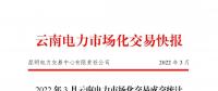 昆明電力交易中心發布云南電力市場化交易快報（2022年3月）