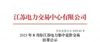 2023年8月份江蘇電力集中競價(jià)交易結(jié)果公布